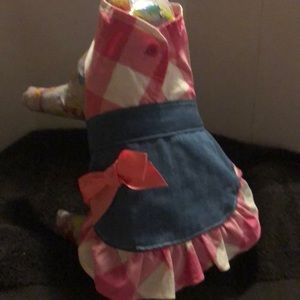 Cute small- medium adjustable pink and denim dress
